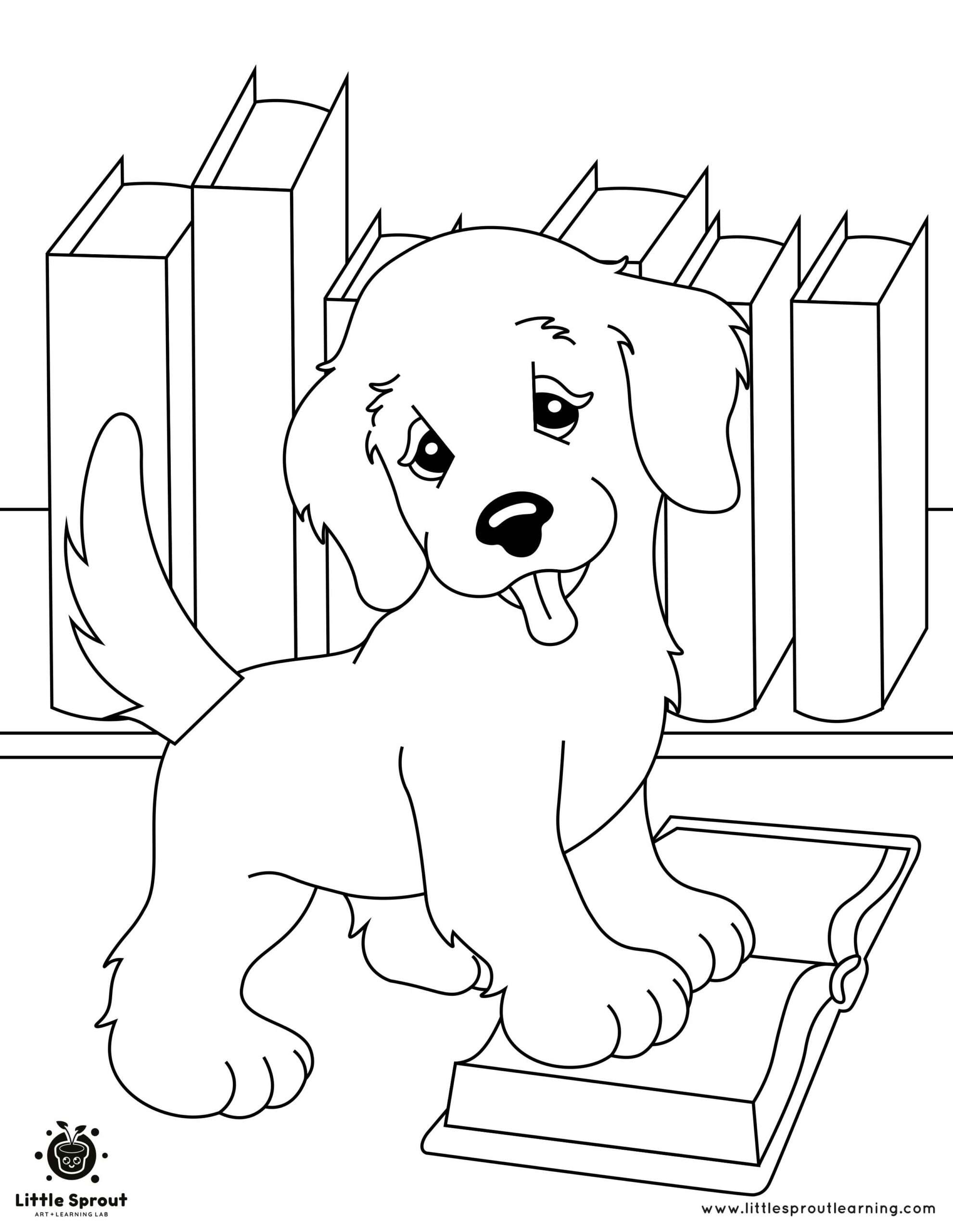 colouring pages of cute puppies