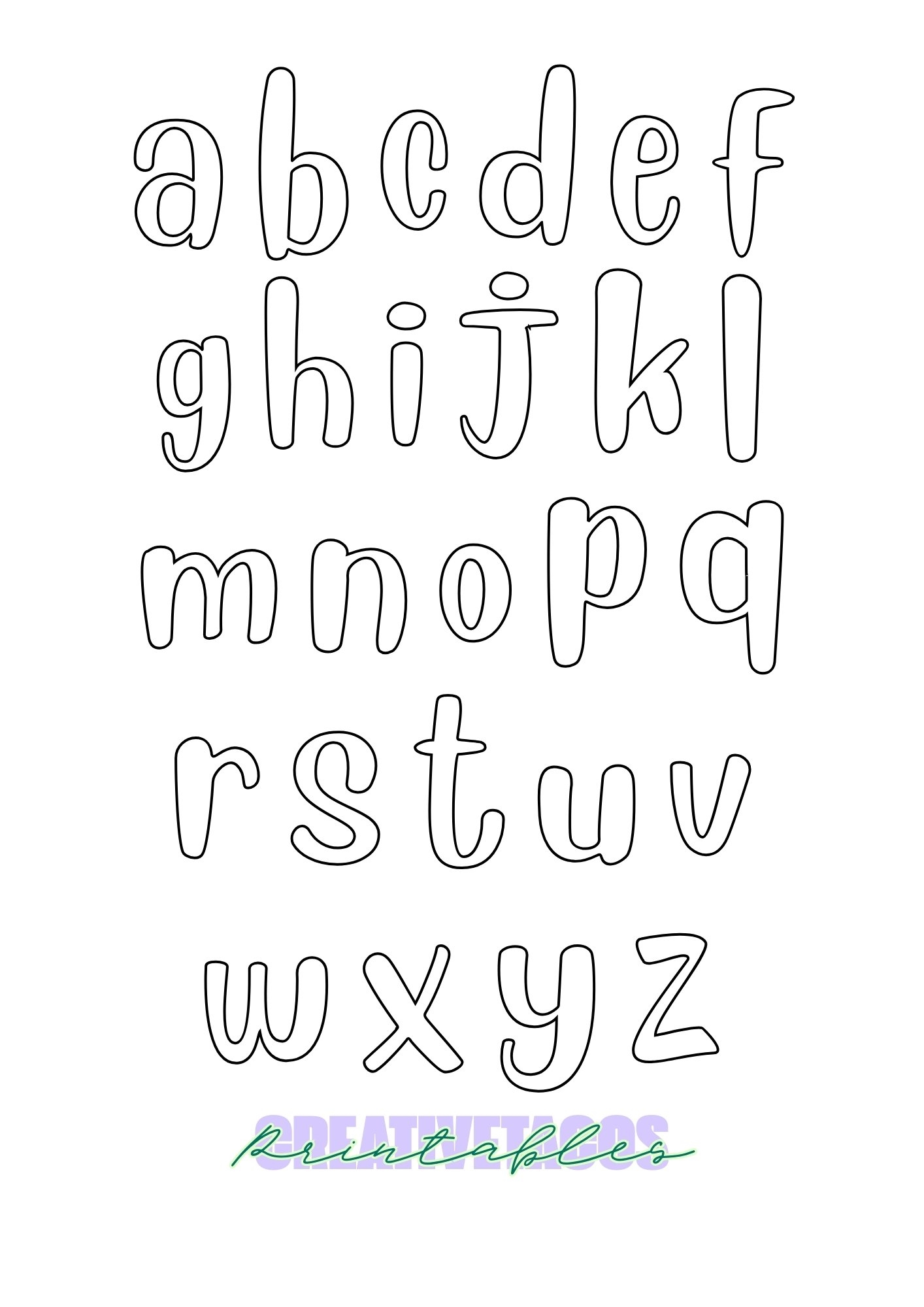 printable bubble letters