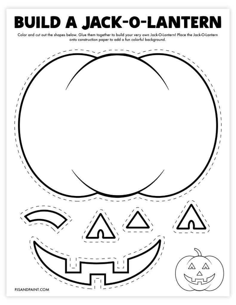 10 Free Printable Halloween Themed Build Your Own Crafts Pjs And Paint