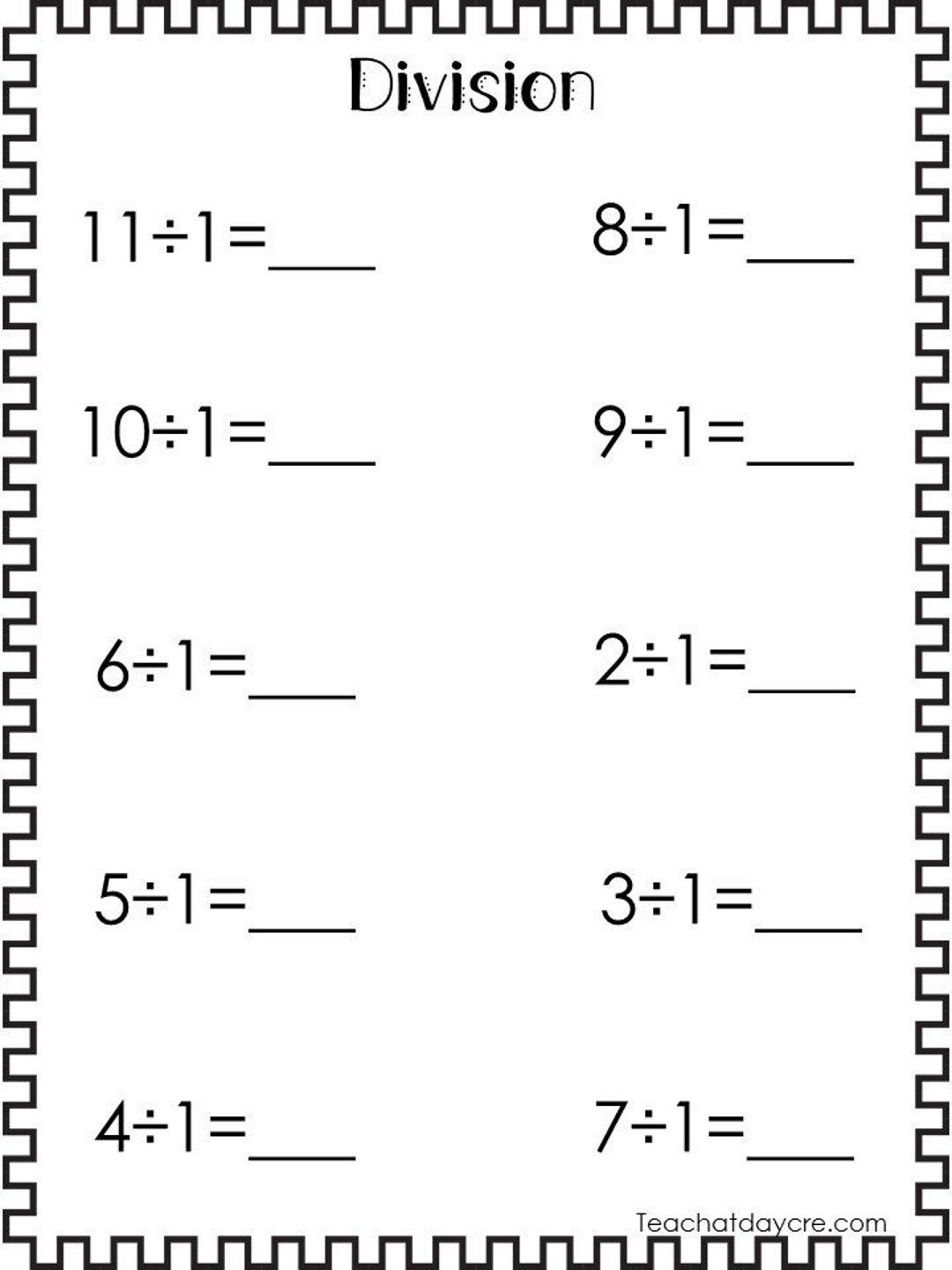 printable math worksheets division