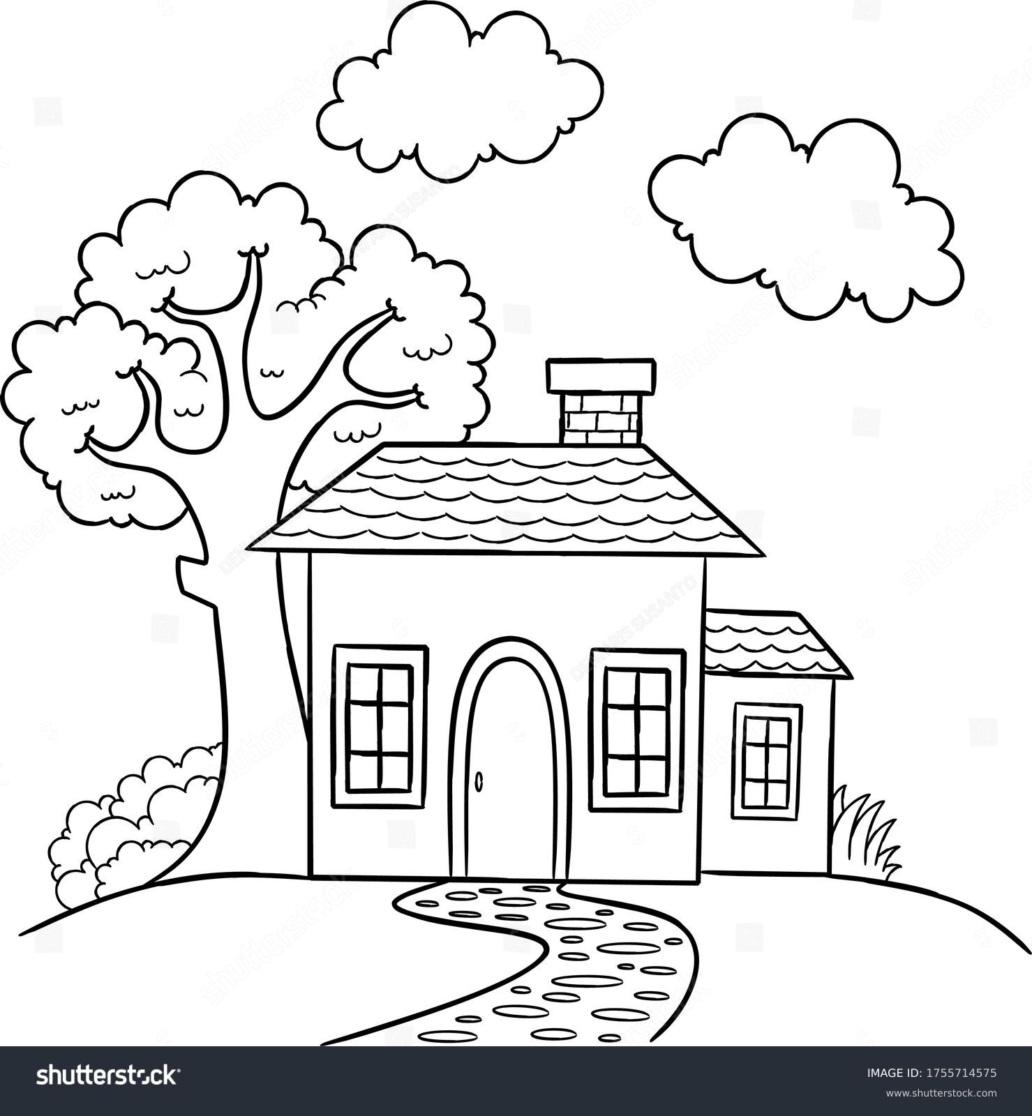 colouring pages for house