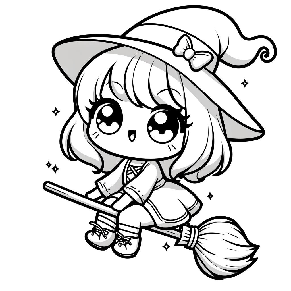 10 Witch Coloring Pages Cute Witch Coloring Pages Pretty Witch Coloring Pages Cute Coloring Gift Gift Idea Coloring Witches Witch Etsy