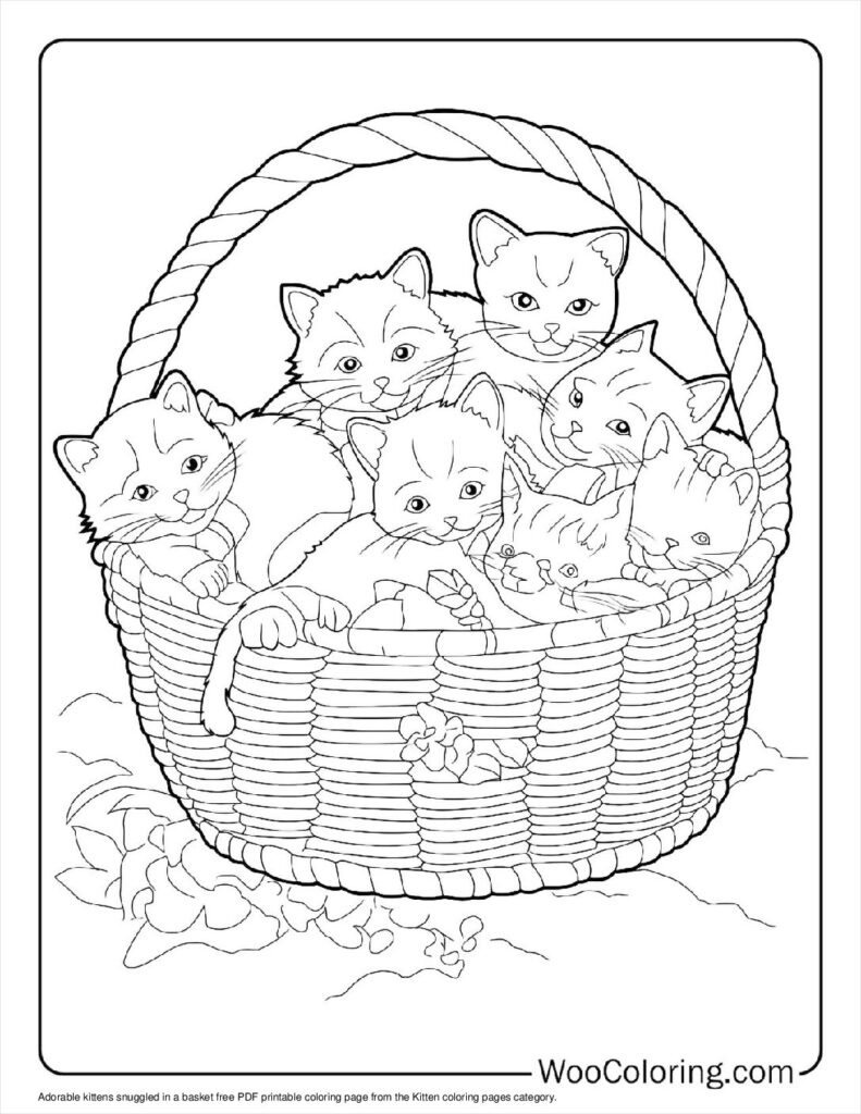 100 Kitten Coloring Pages Free PDF To Print Woo Coloring