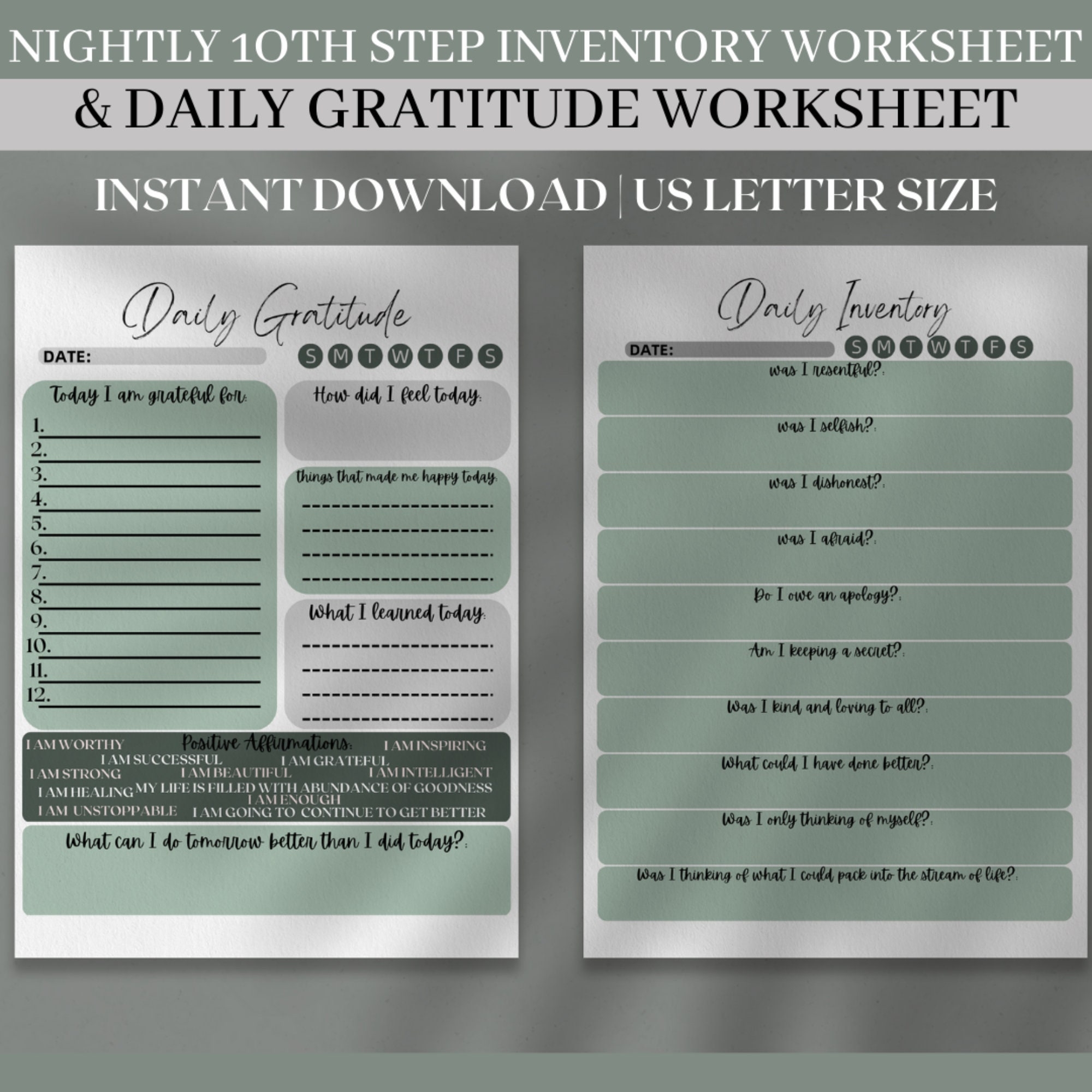 10th Step Nightly Inventory Worksheet Daily Gratitude Journal Inventory Worksheet Big Book Worksheet Step 10 Inventory Worksheet Etsy 10th Step Nightly Inventory Worksheet Daily Gratitude Journal Inventory Worksheet Big Book Worksheet Step 10 Inventory Worksheet Etsy