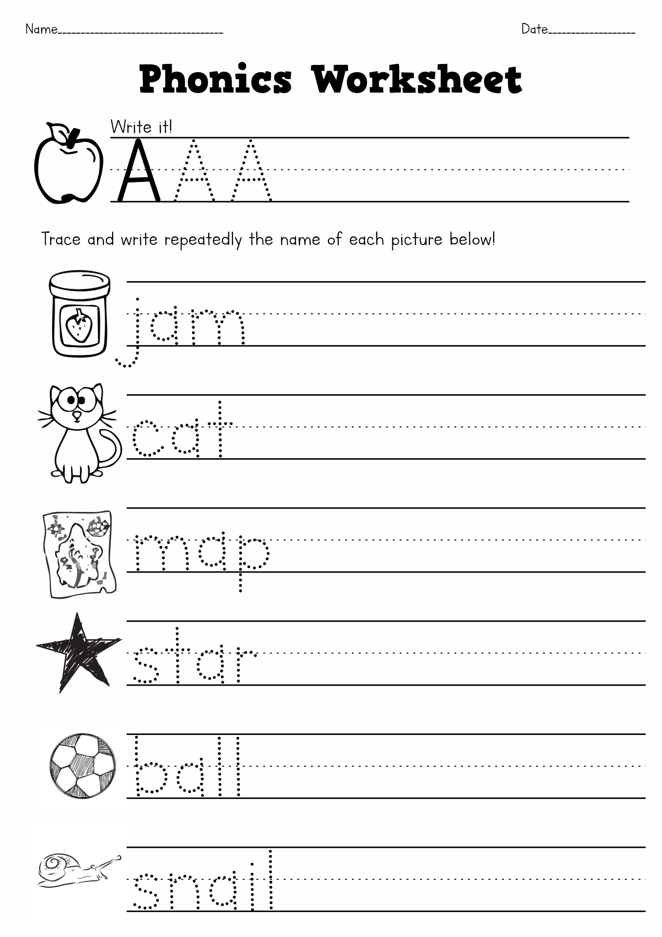 free printable phonics worksheets