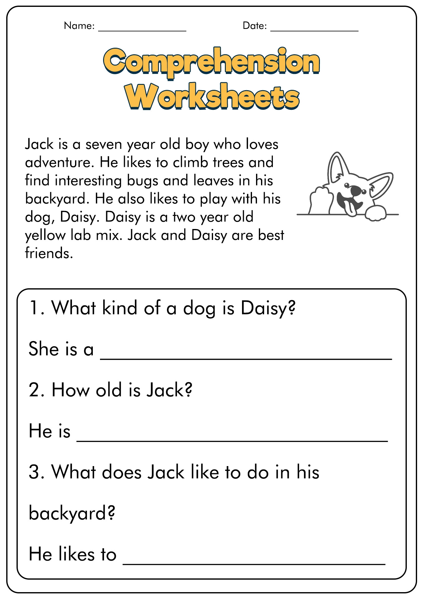 15 First Grade Reading Comprehension Worksheets Free PDF At Worksheeto