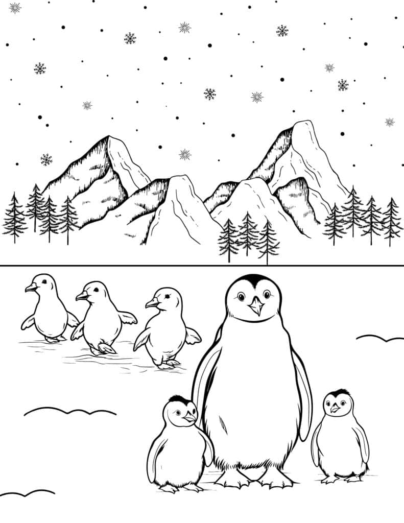 penguin coloring page