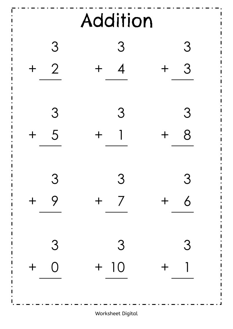 free addition worksheets printable
