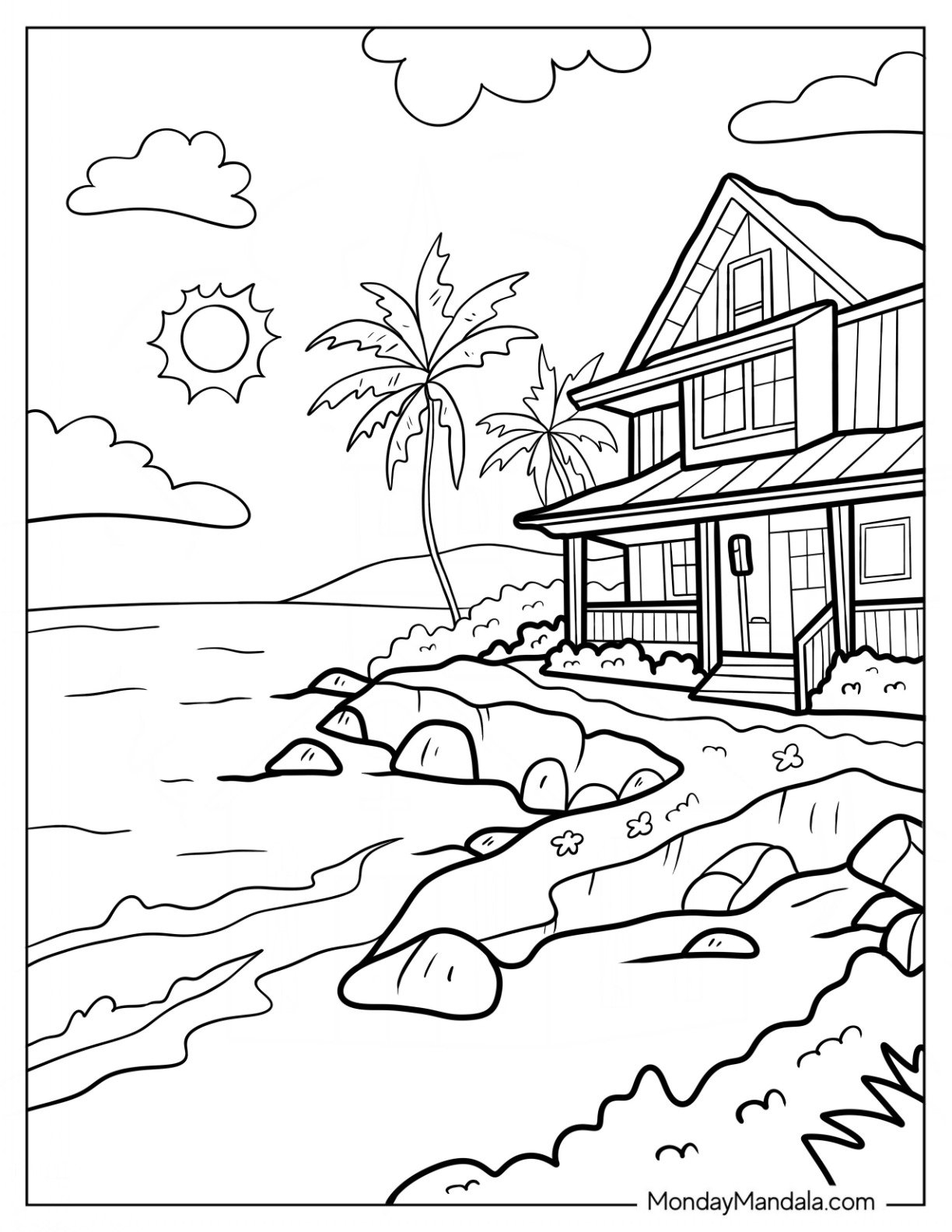 beach coloring pages