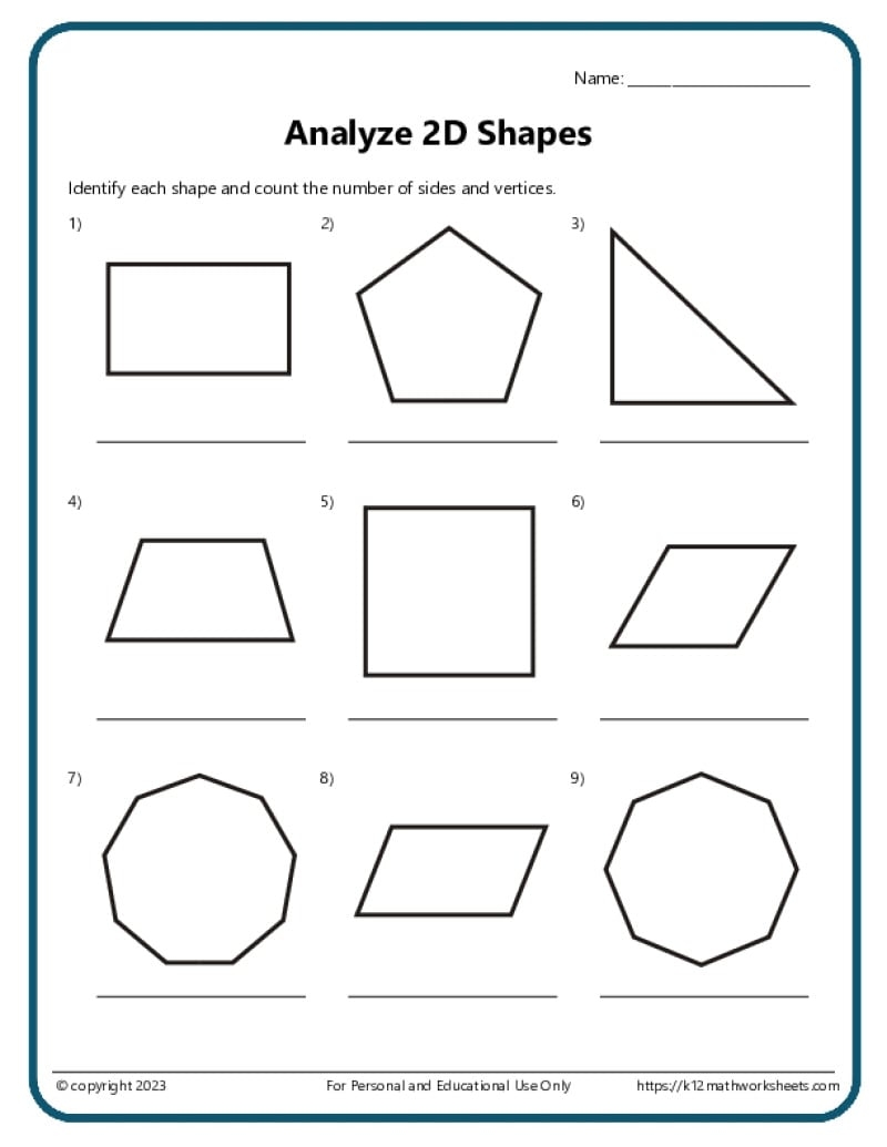 2nd Grade Geometry Worksheets