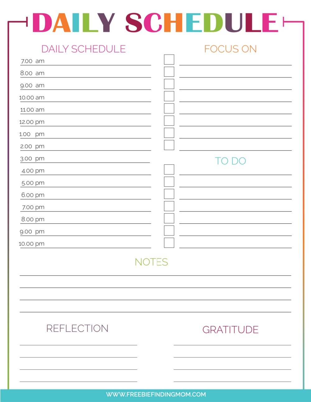 3 Printable Hourly Schedule Templates