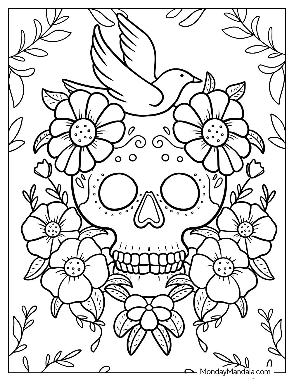 30 Sugar Skulls Coloring Pages Free PDF Printables 