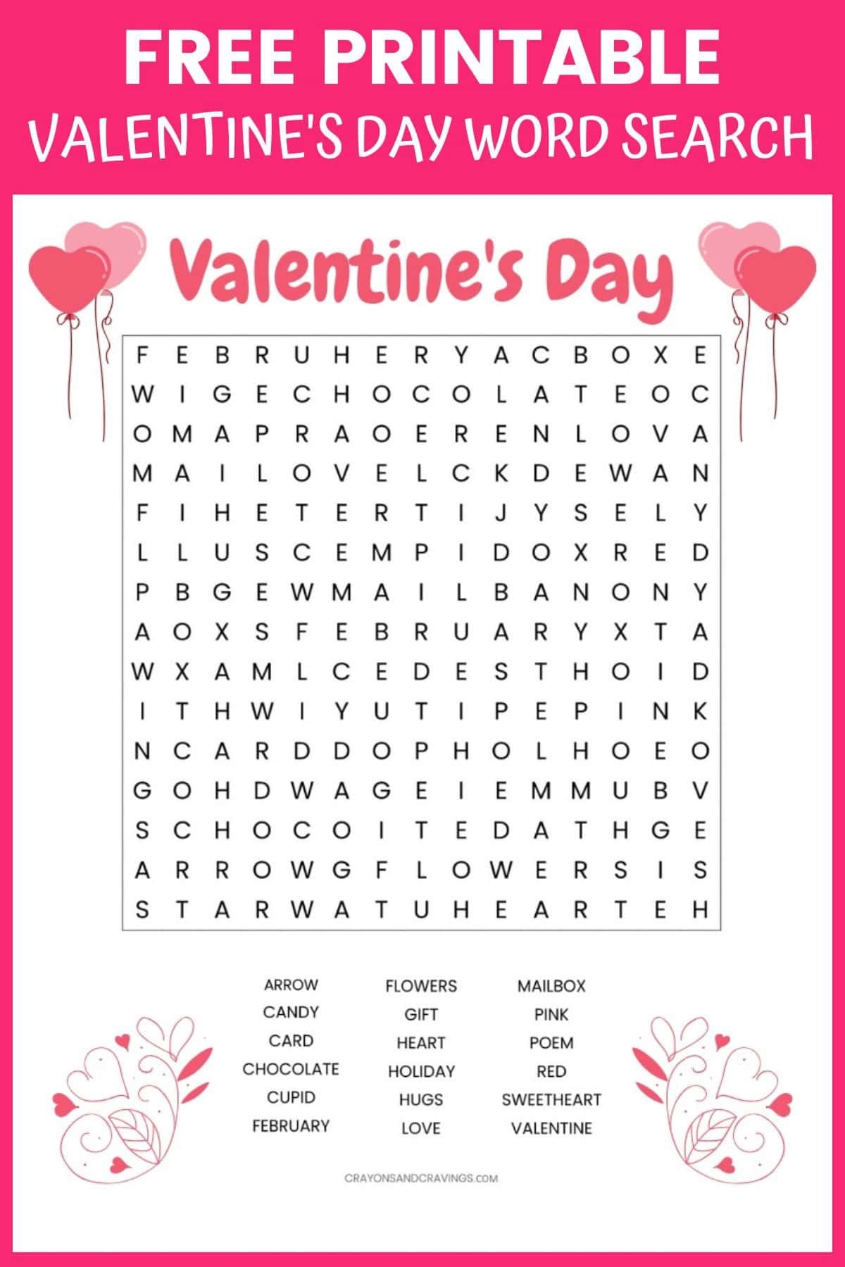 valentine's day printable worksheets