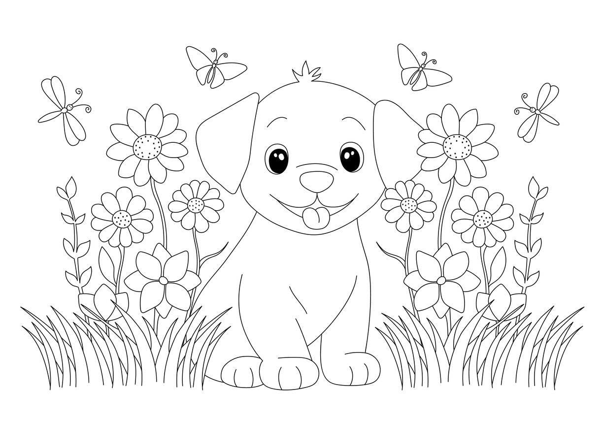 puppies coloring pages
