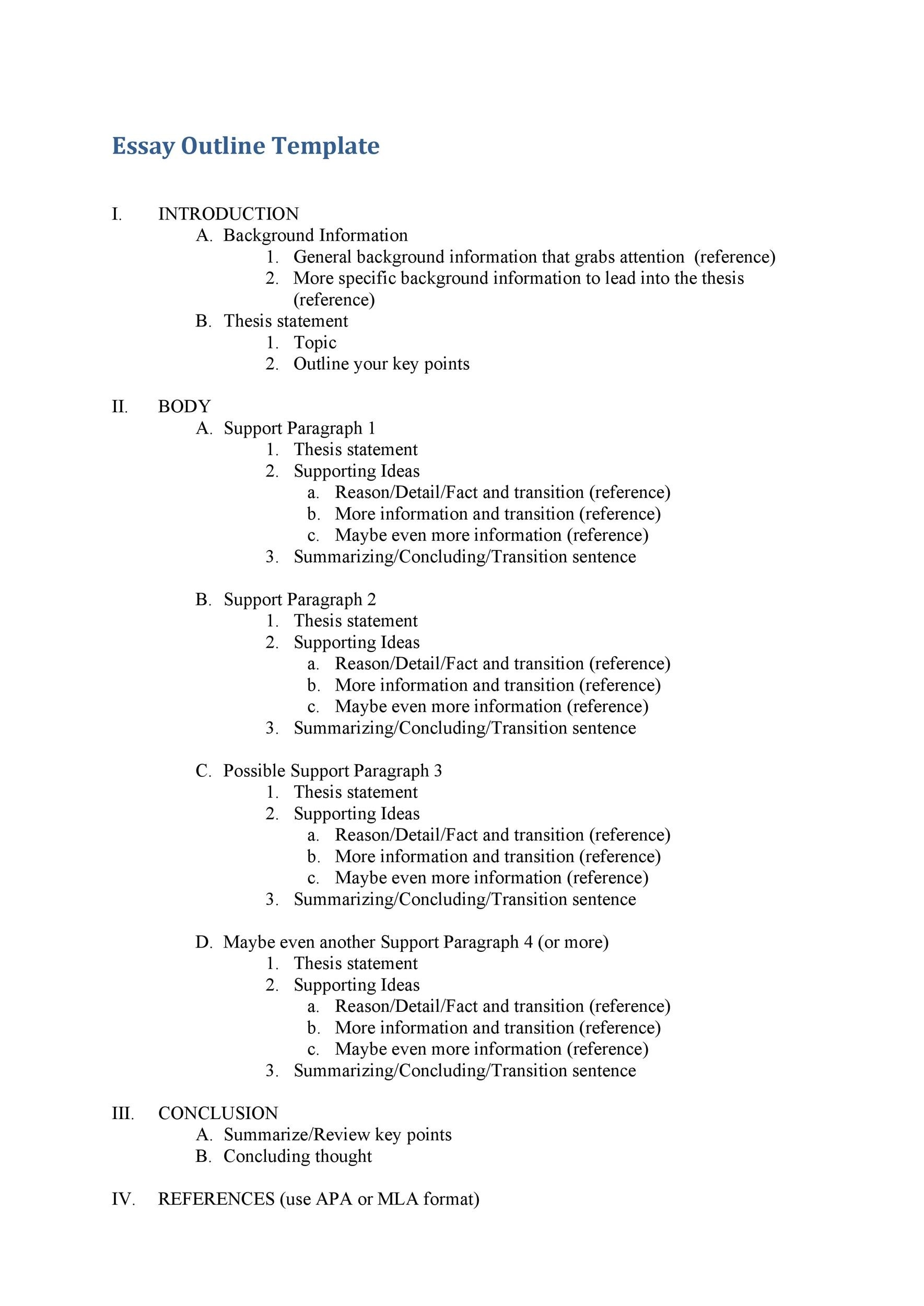 37 Outstanding Essay Outline Templates Argumentative Narrative Persuasive 