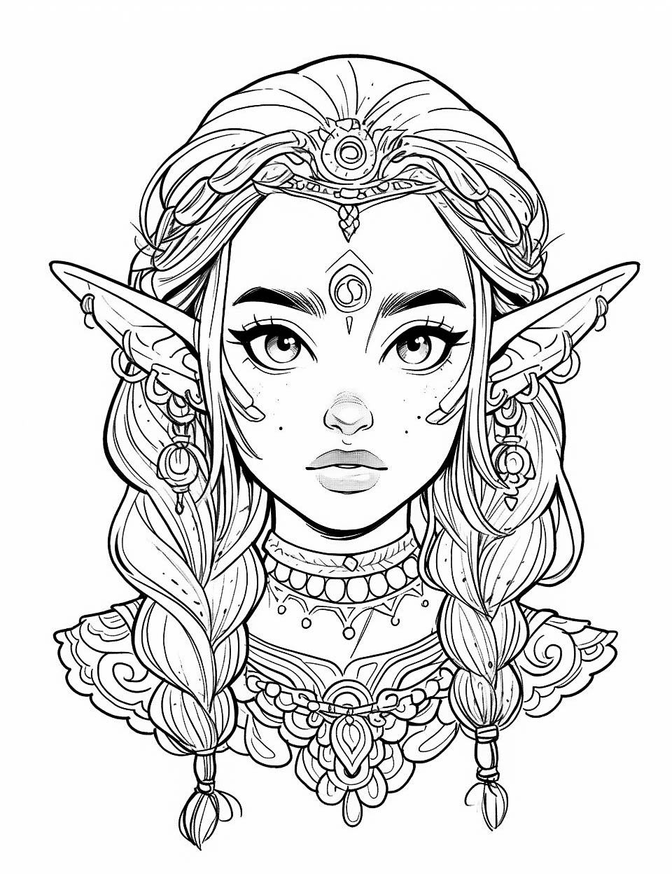 elf coloring pages