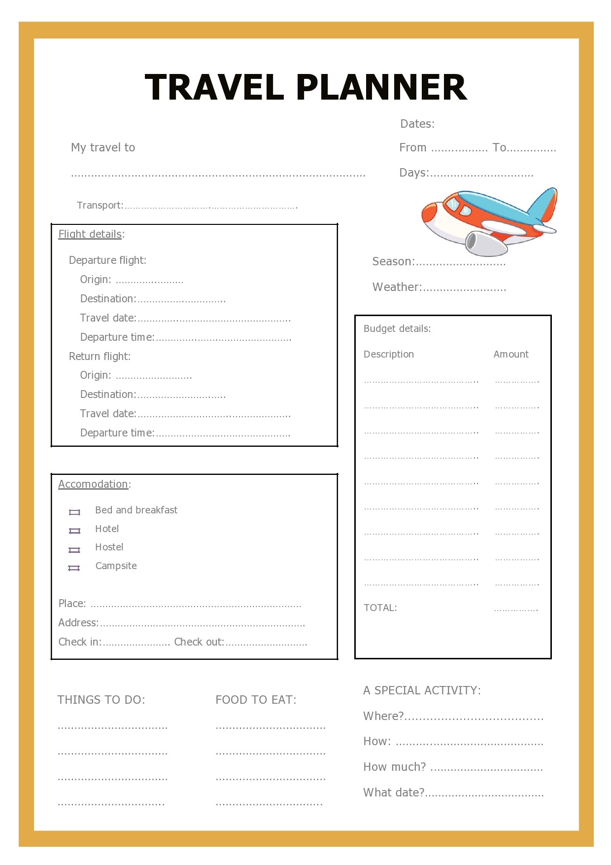 40 Free Travel Planner Templates Excel Word PDF 40 Free Travel Planner Templates Excel Word PDF