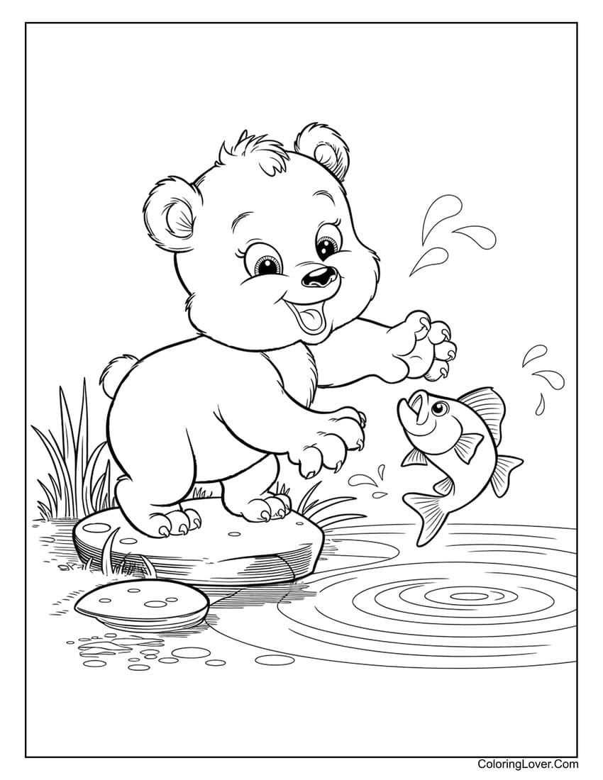 bear colouring in pages
