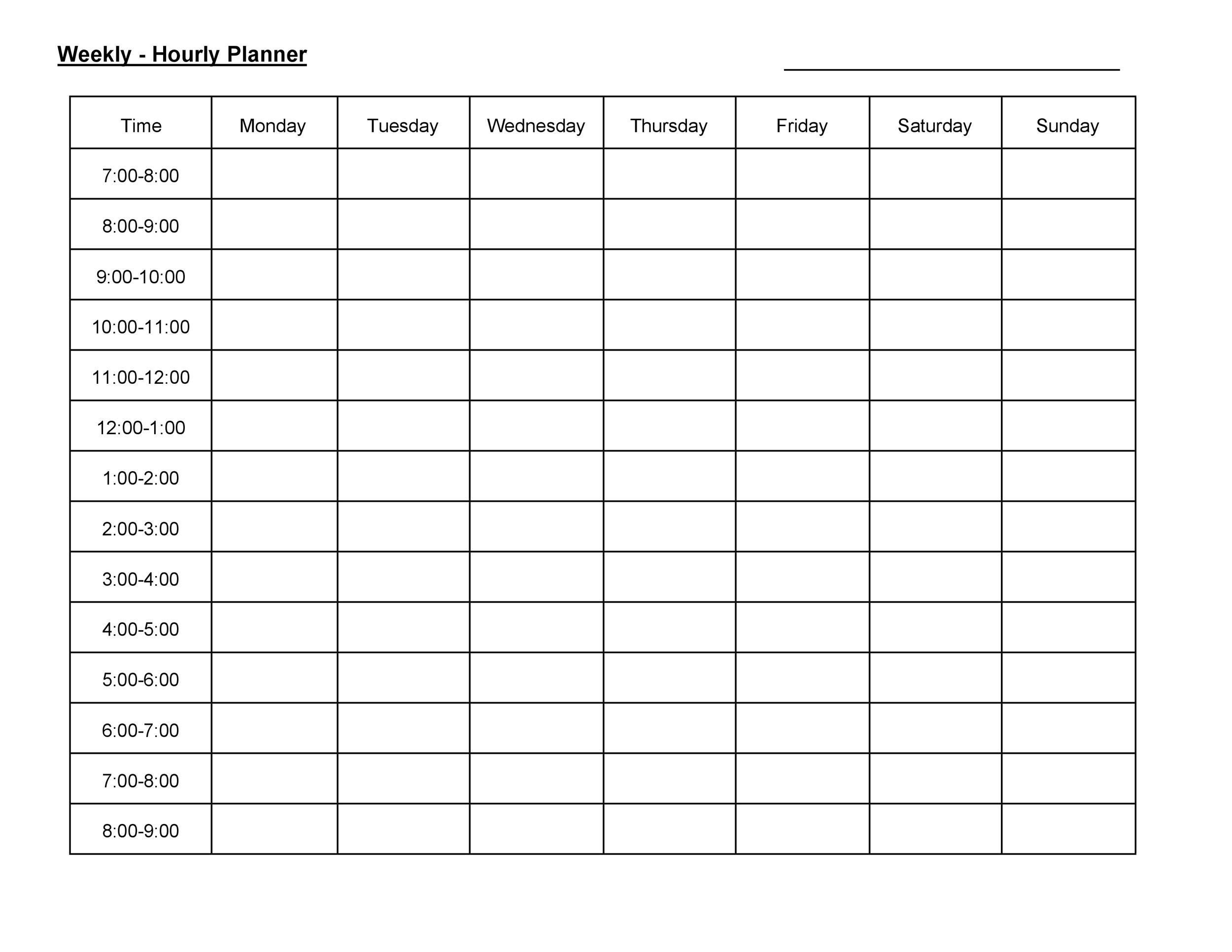 43 Effective Hourly Schedule Templates Excel Word PDF TemplateLab