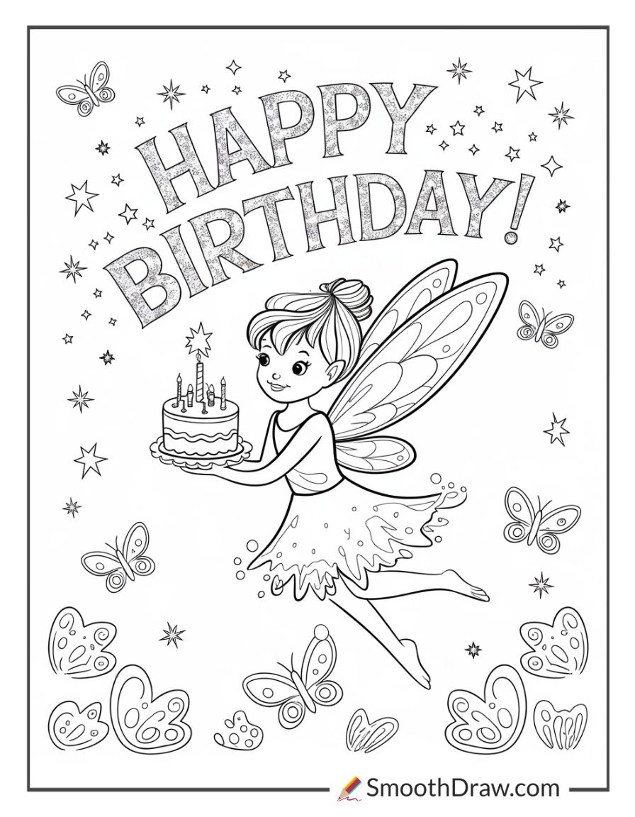 43 Happy Birthday Coloring Pages Smooth Draw