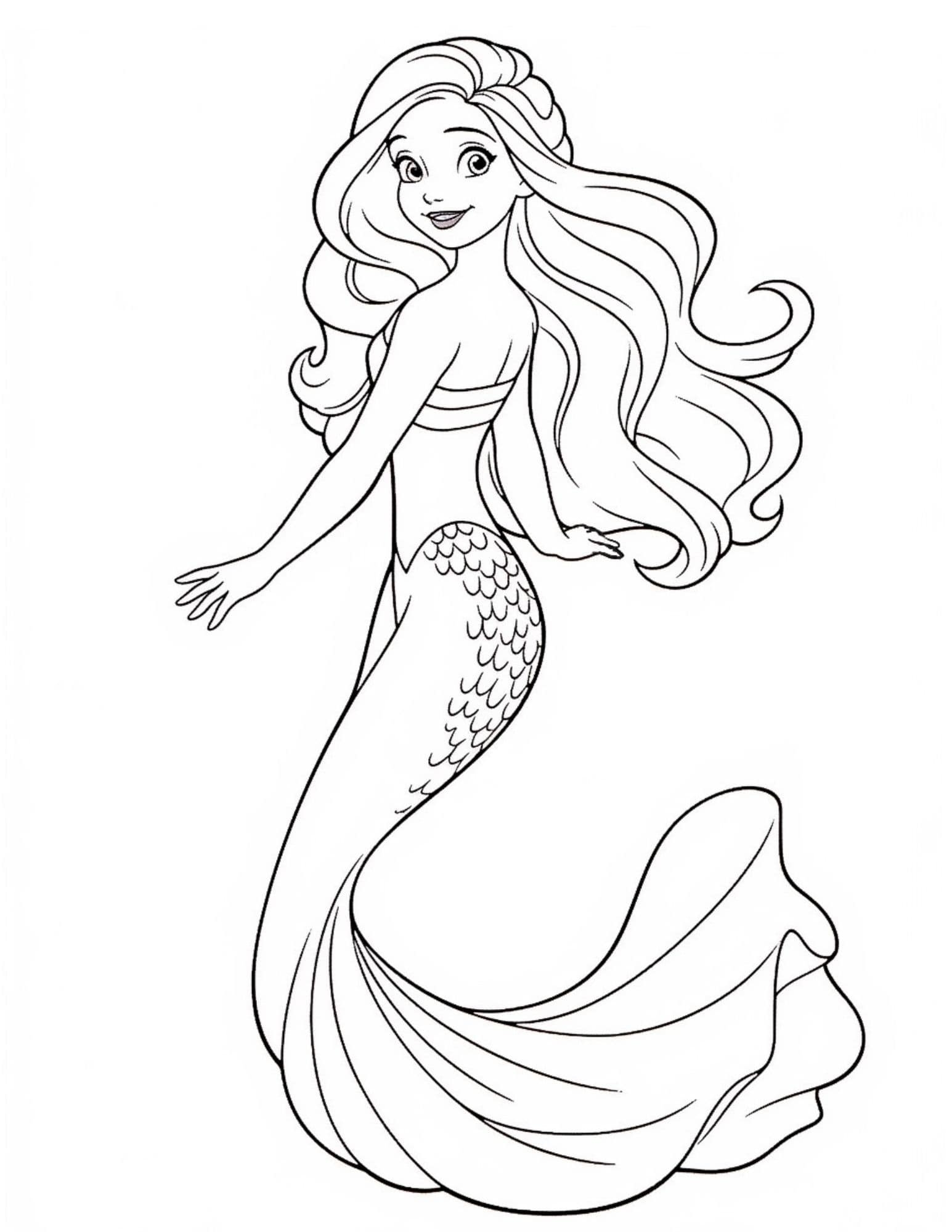 mermaid coloring pages print