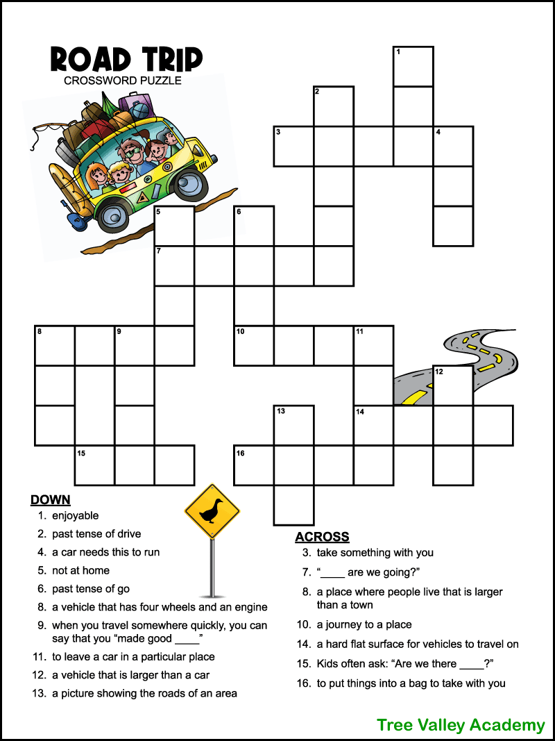 4th grade crossword puzzles printable