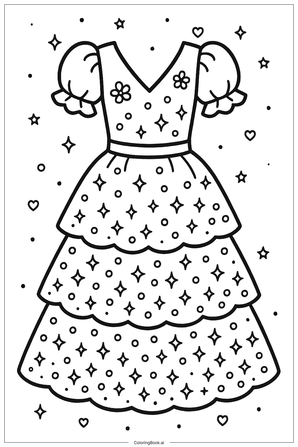 46 Dress Coloring Pages Free PDF PNG Printables 