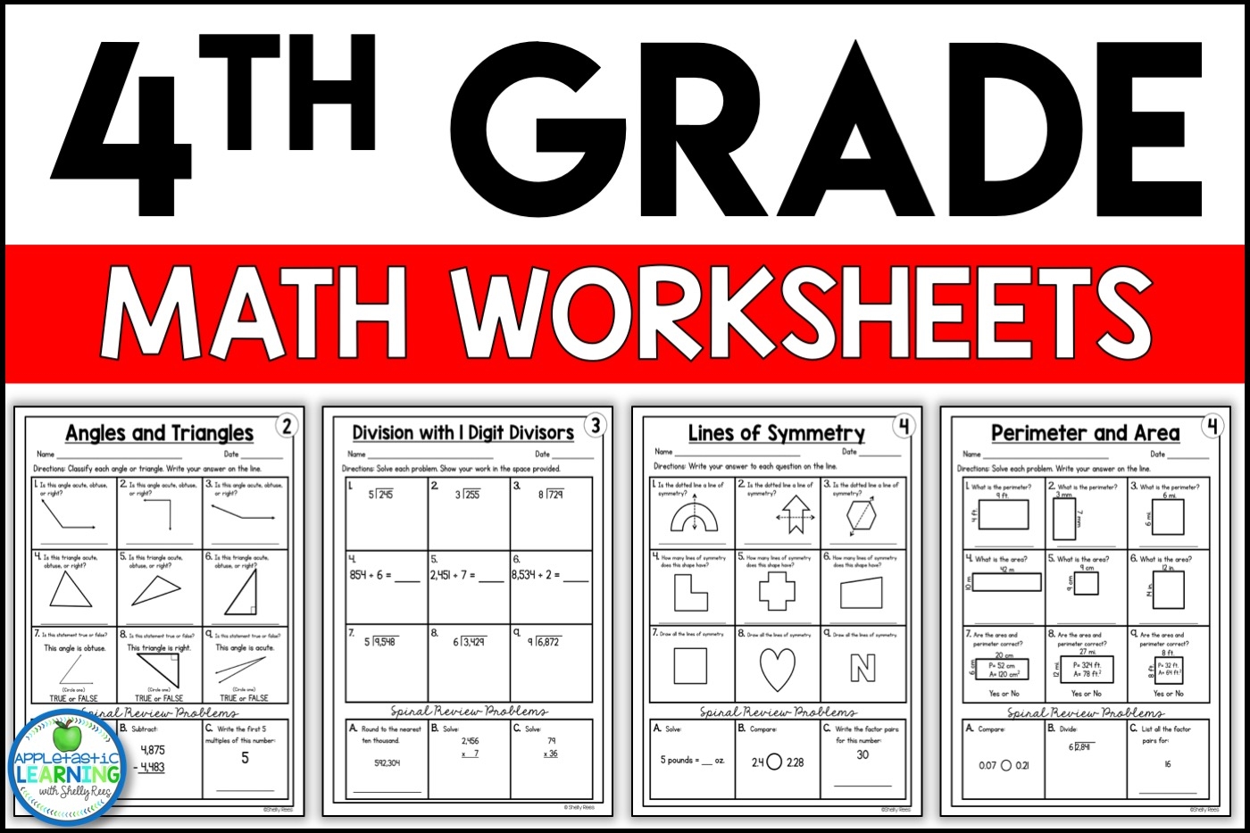 4th grade math worksheets printable