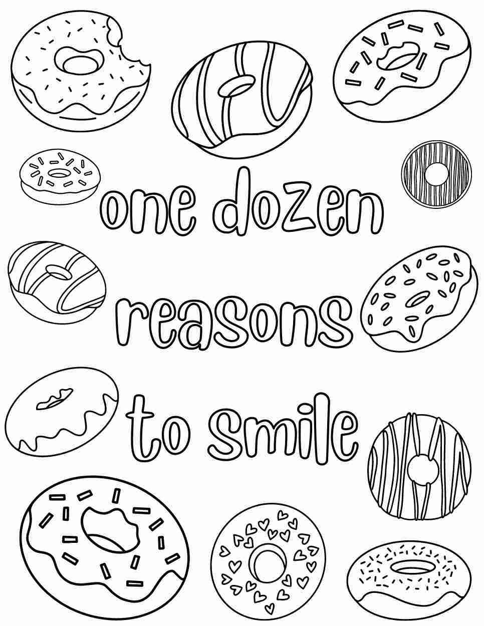 colouring pages donuts