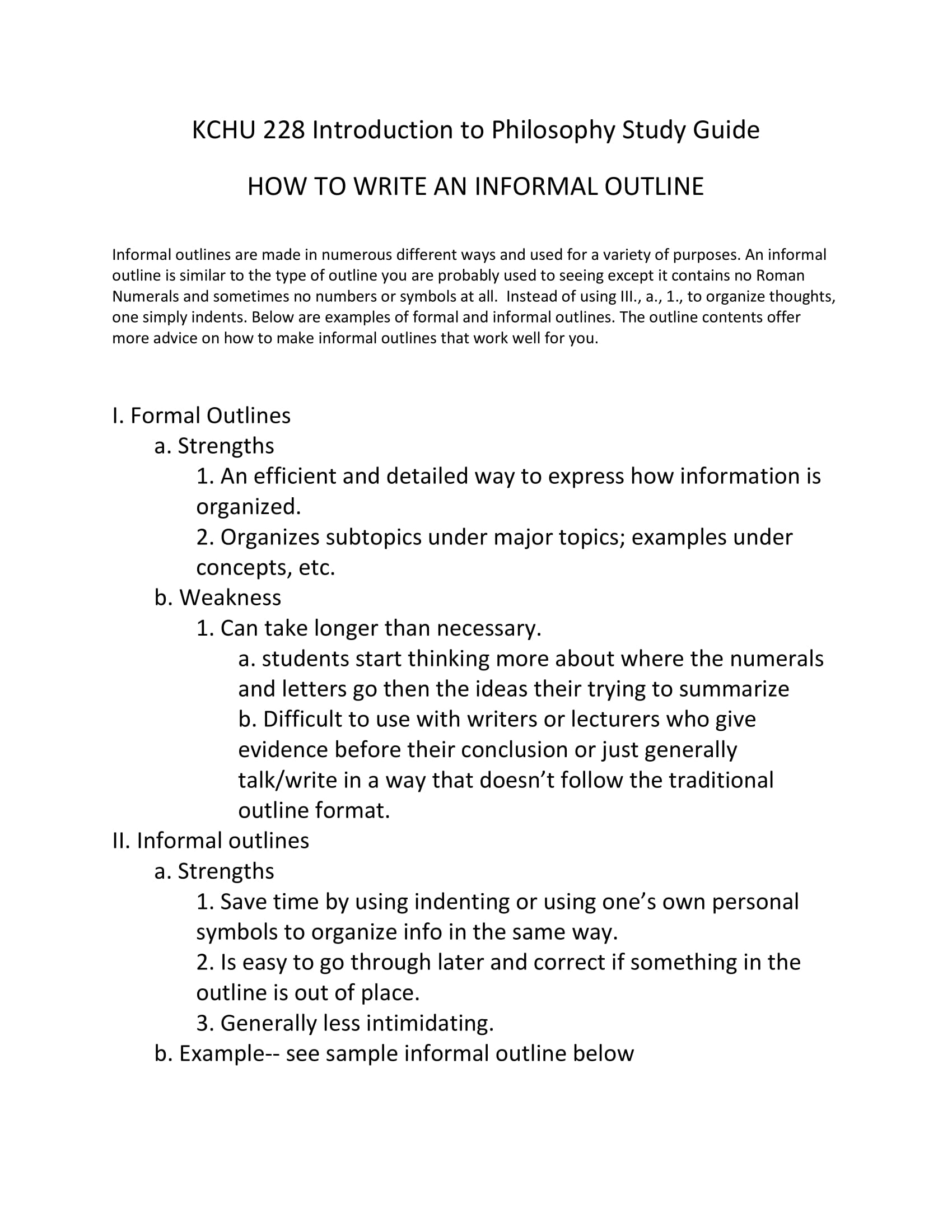 5 Informal Outline Templates PDF Word