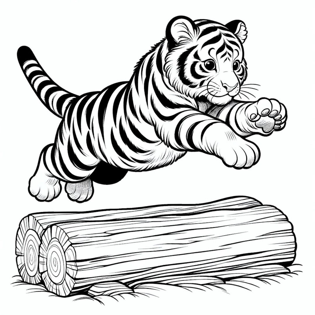 5 Tiger Coloring Pages 5 Cute Tiger Coloring Pages Baby Tiger Coloring Pages Jungle Animals Etsy