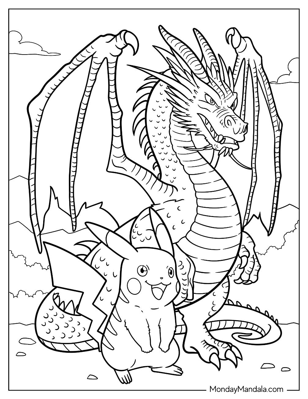 dragon coloring page