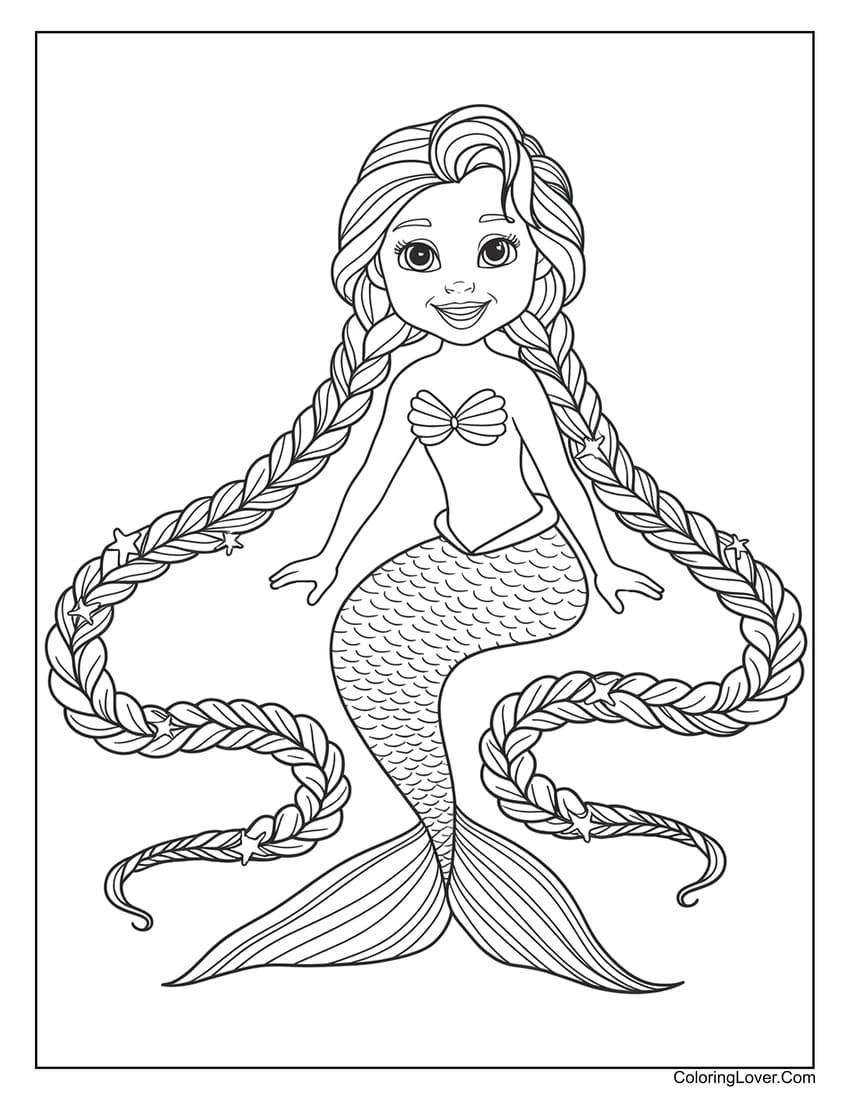 pictures of mermaids to colour