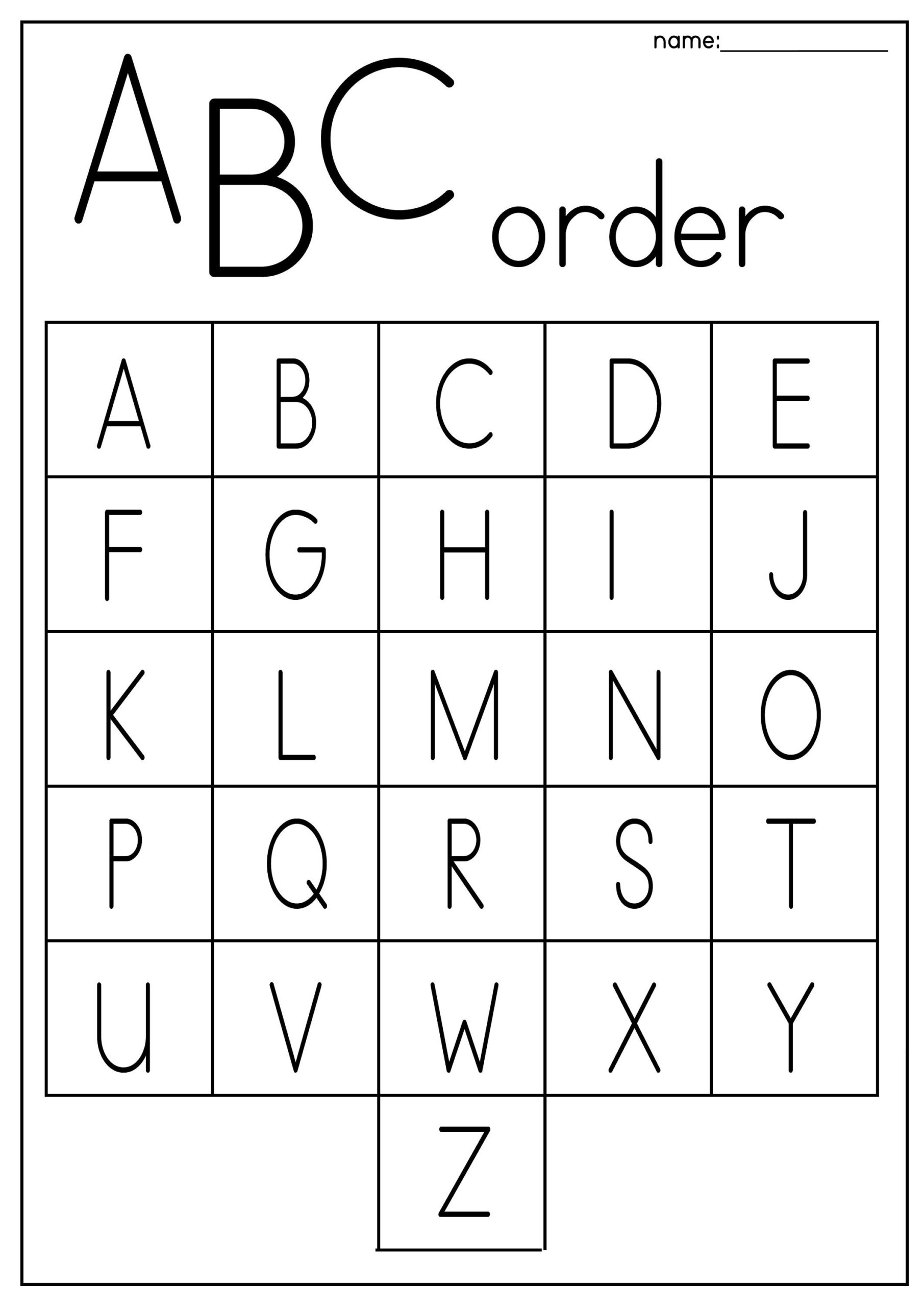 6 Printable ABC Order Work Mats worksheets Preschool kindergarten Phonics And Literacy Etsy Israel