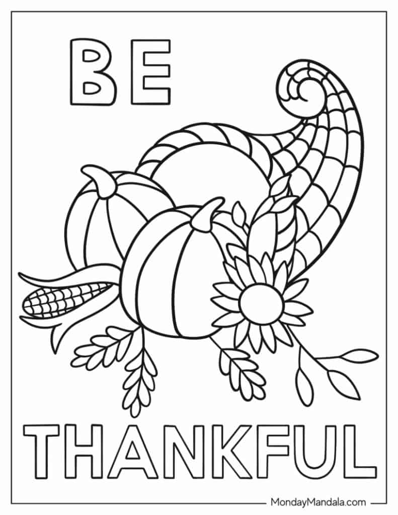 thanksgiving color pages