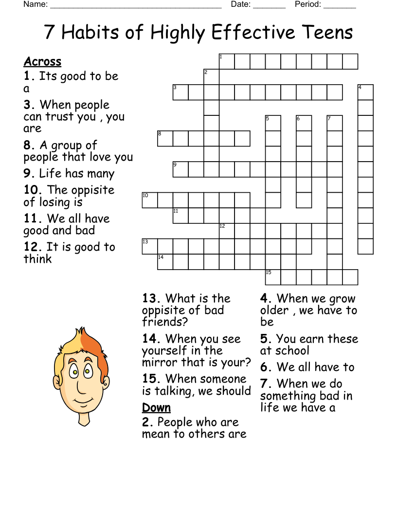 7 Habits Of Highly Effective Teens Crossword WordMint 7 Habits Of Highly Effective Teens Crossword WordMint
