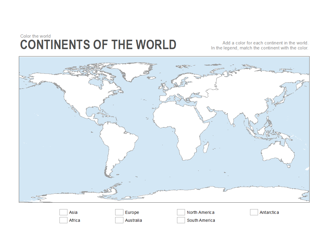 printable continents and oceans worksheet pdf