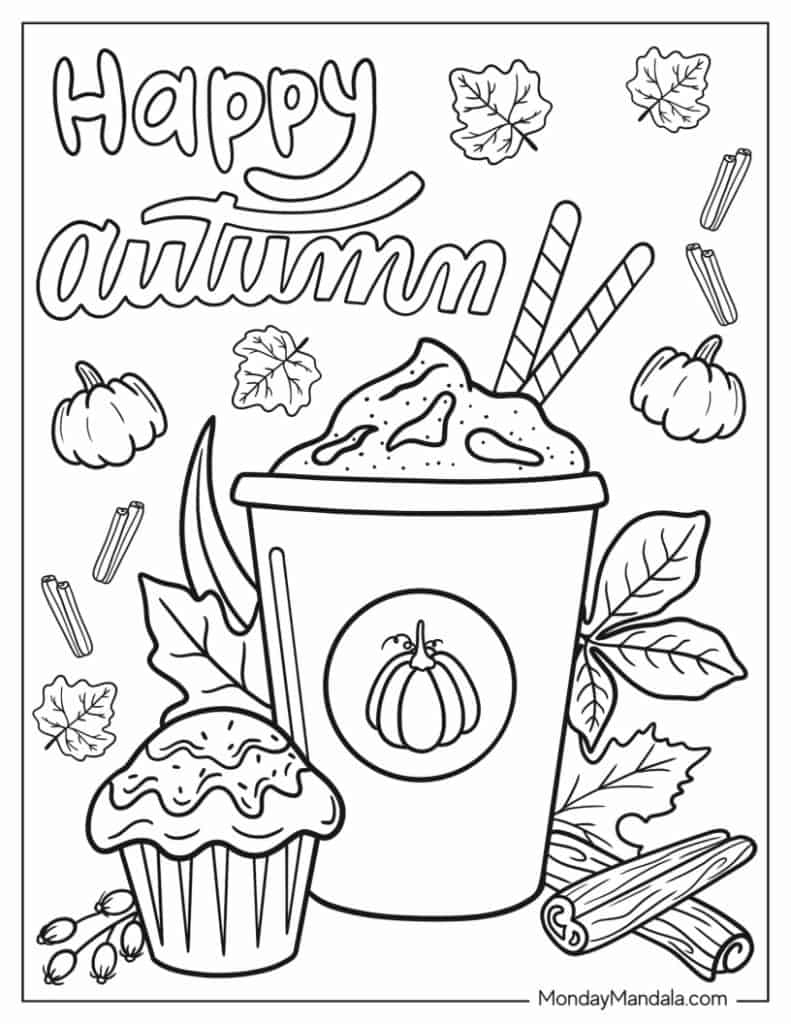 82 Autumn Fall Coloring Pages Free PDF Printables