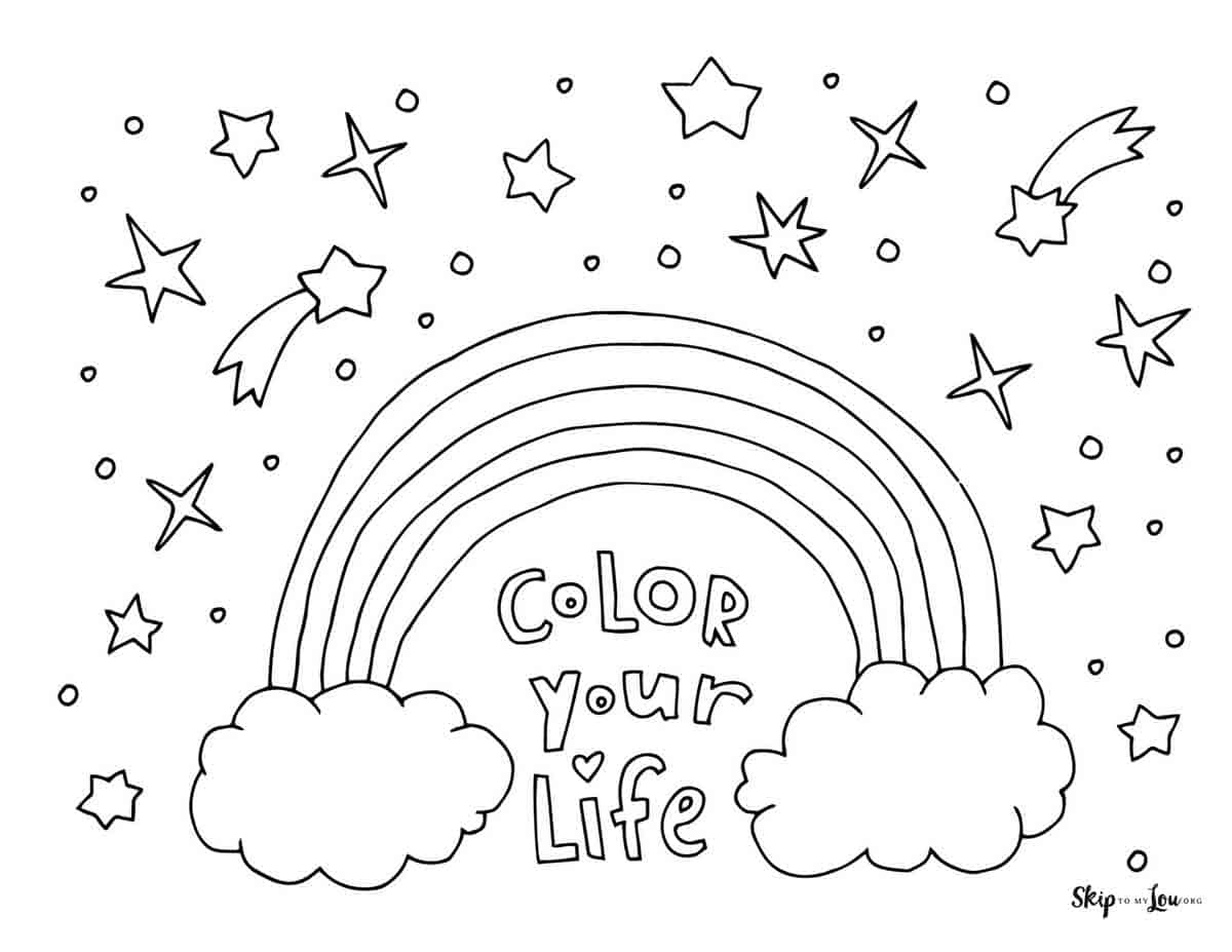 rainbow coloring sheet