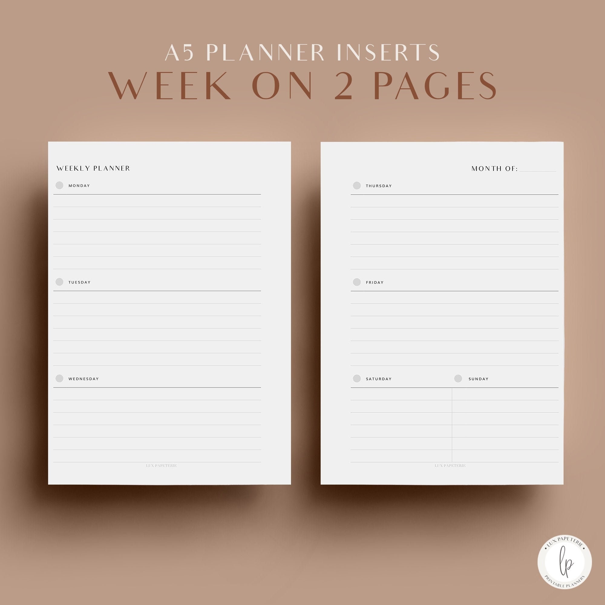 printable planner inserts