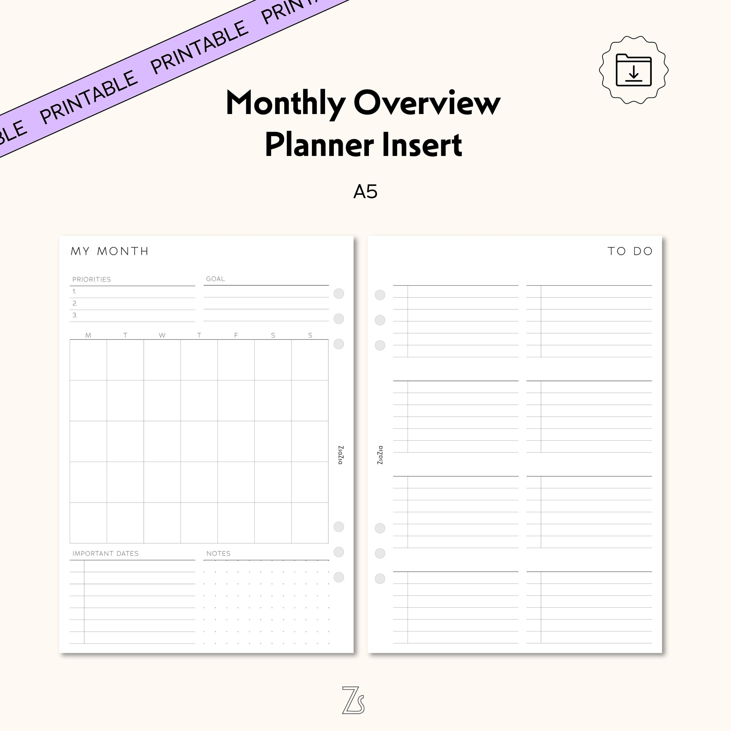planner inserts printable
