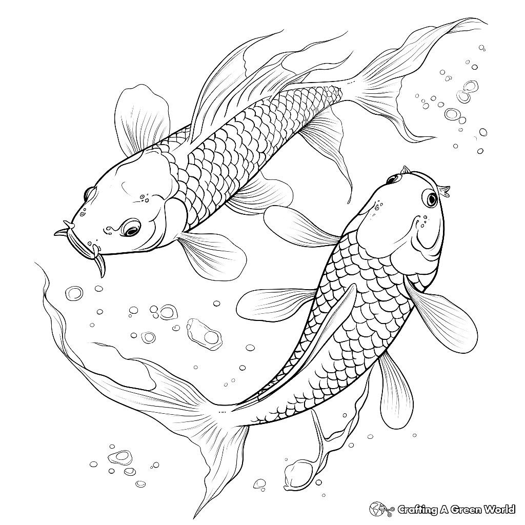Adult Koi Coloring Pages Free Printable 