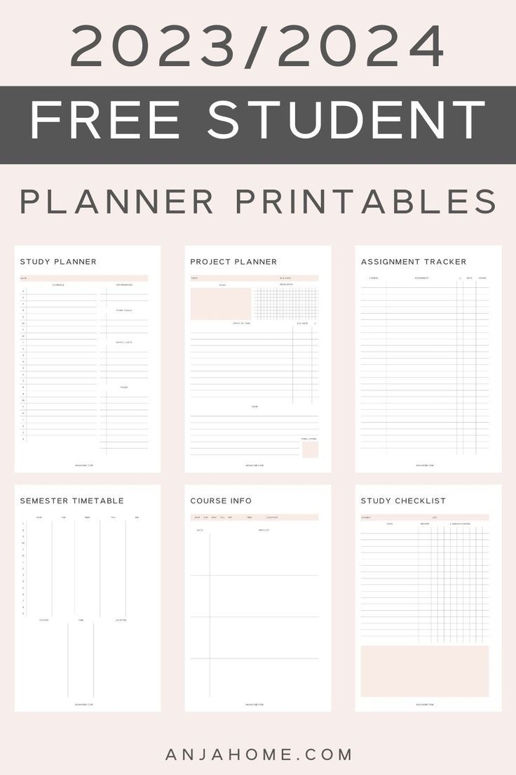 free printable student planner 2024 pdf free printable student planner 2024 pdf