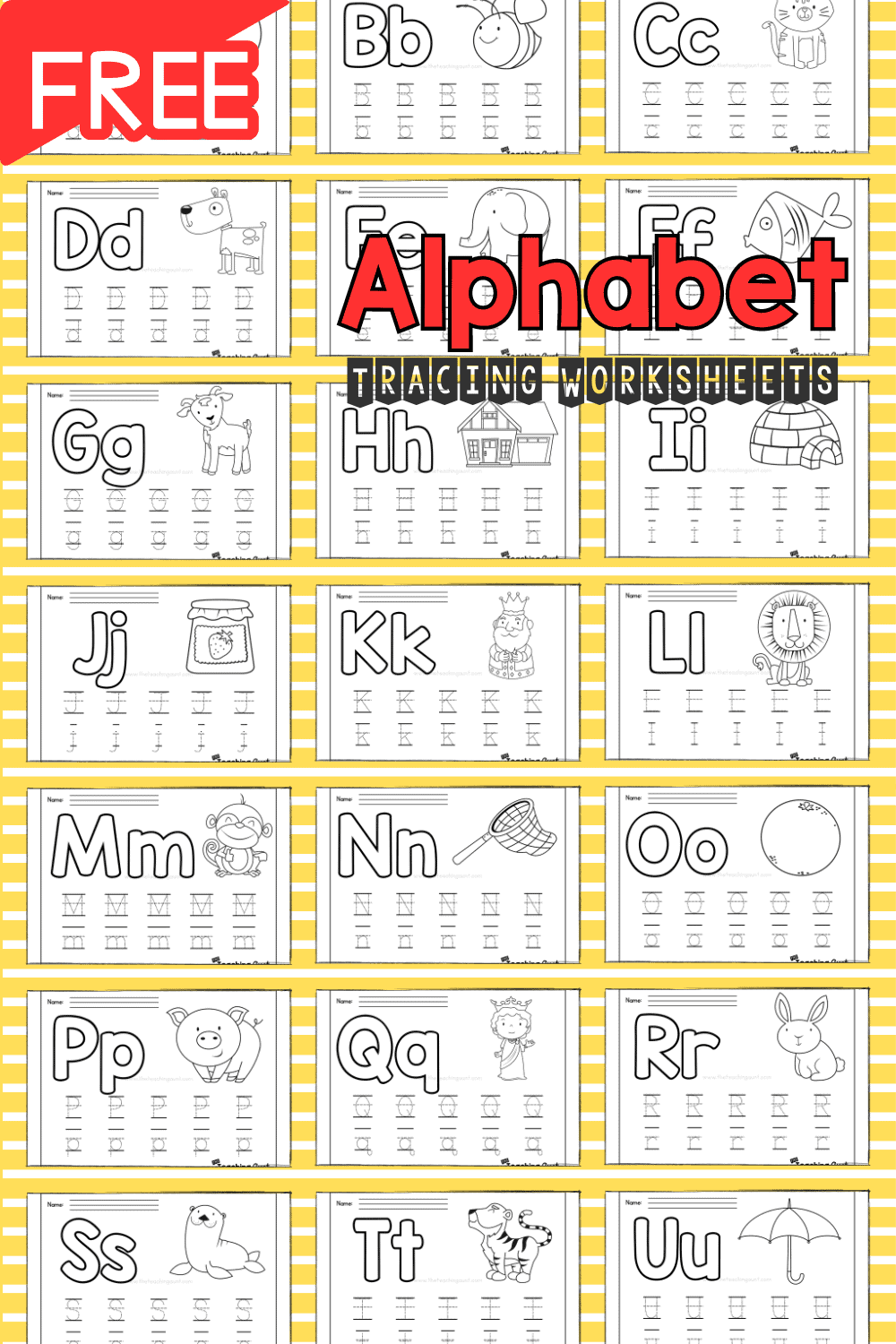 free printable alphabet letter tracing worksheets