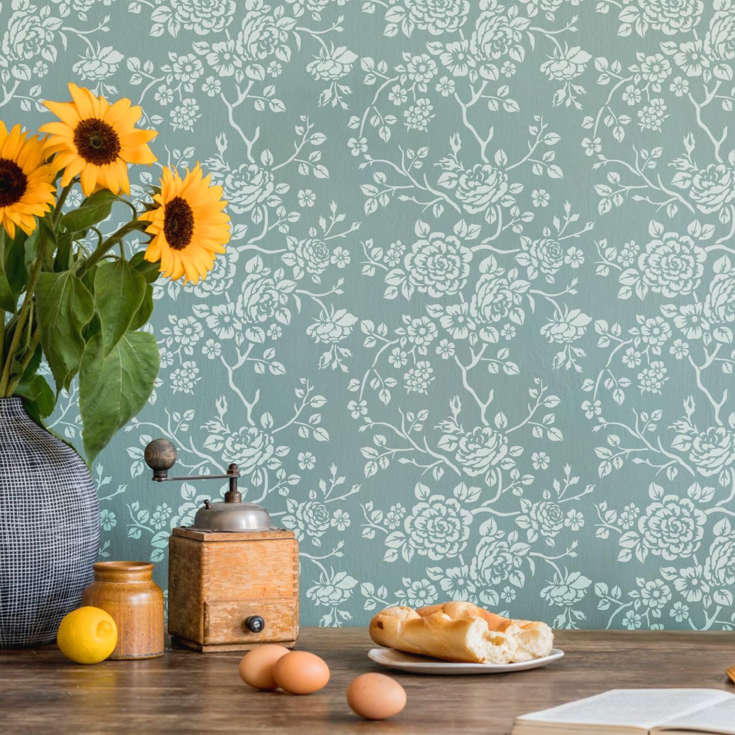 Amazon GSS Designs Large Floral Stencils 16x16Inch Nursery Wall Decor Stencil Large Reusable Flower Wall Painting Stencil Tools Home Improvement