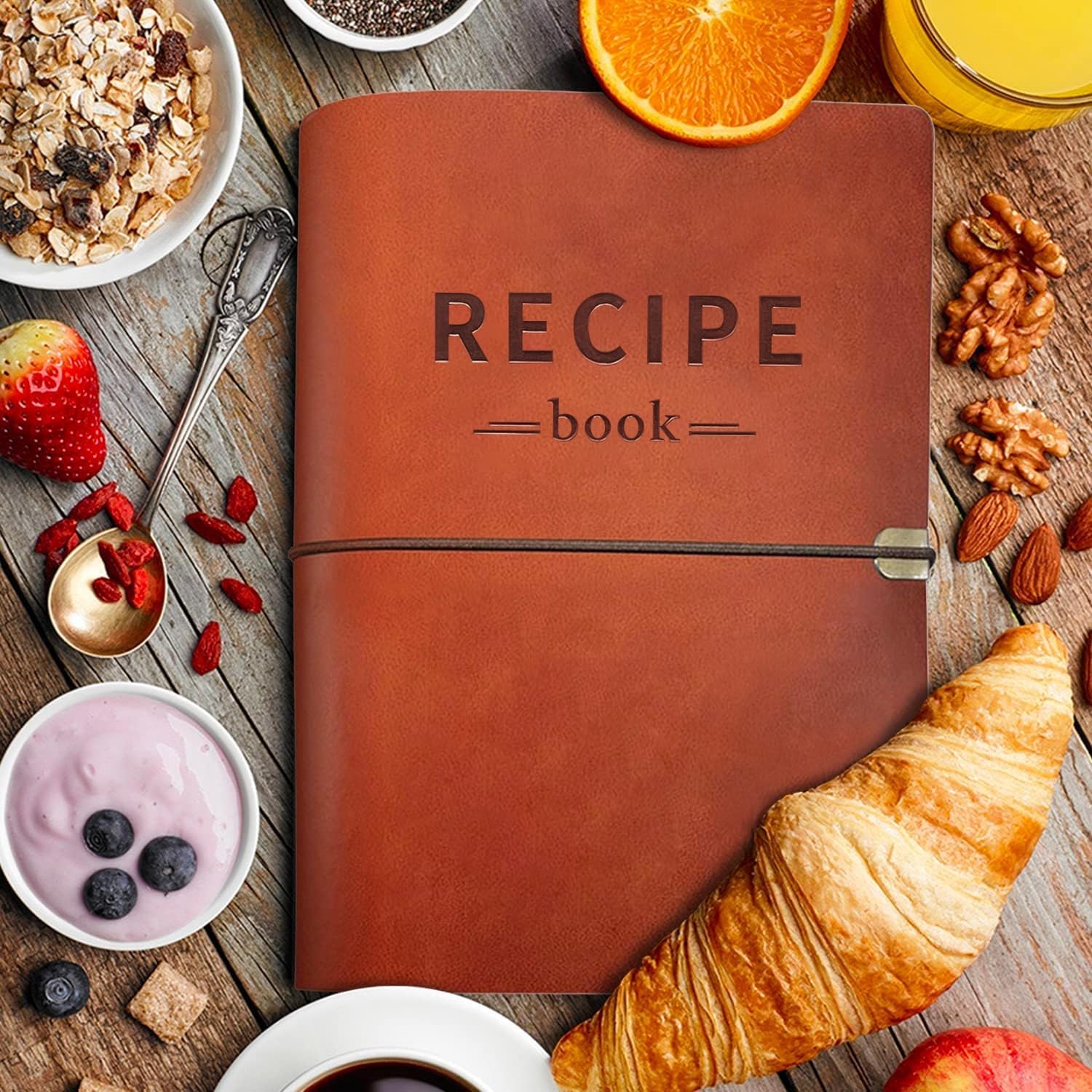 Amazon XXINMOH Leather Recipe Book With Index Pages Templates The Perfect Recipe Note Book To Write In Your Own Recipes Simplified Blank Cookbook To Organize Your Recipes Waterproof Cover Home