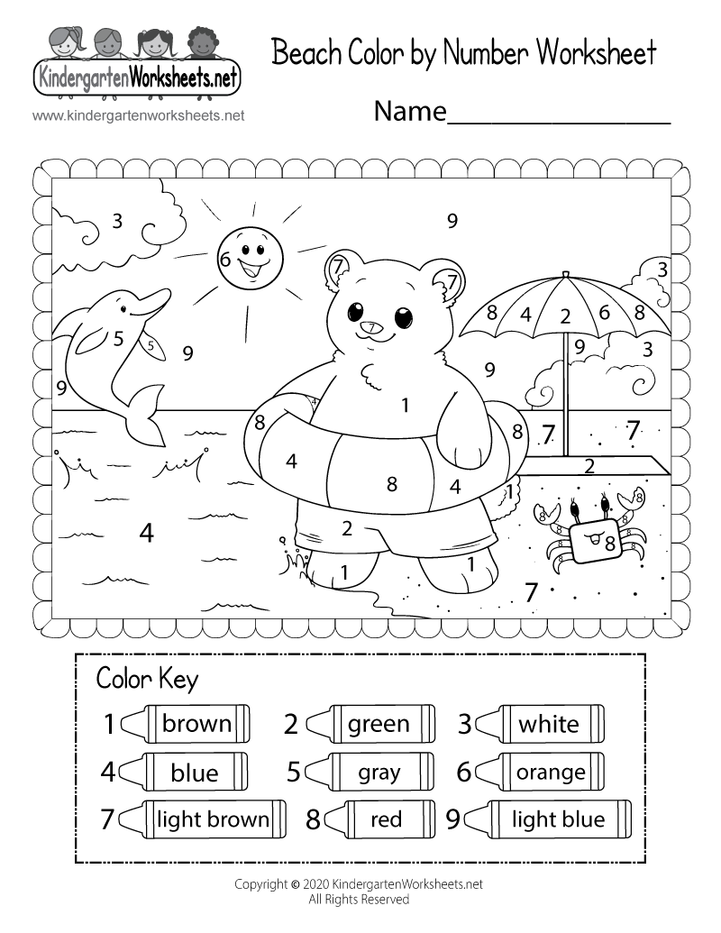 color by number free printable worksheets