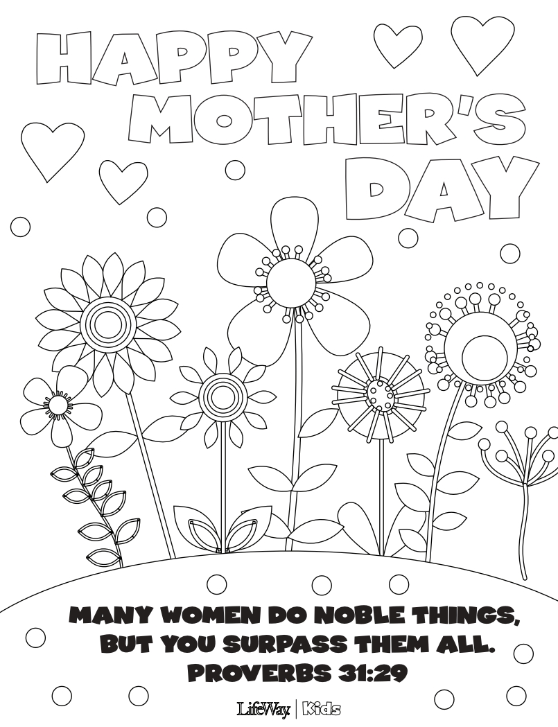 mother's day coloring page