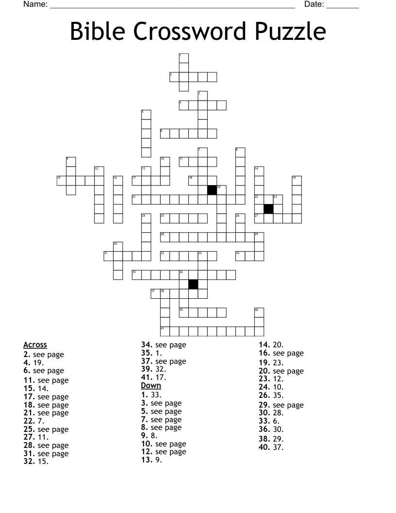 christian crossword puzzles printable