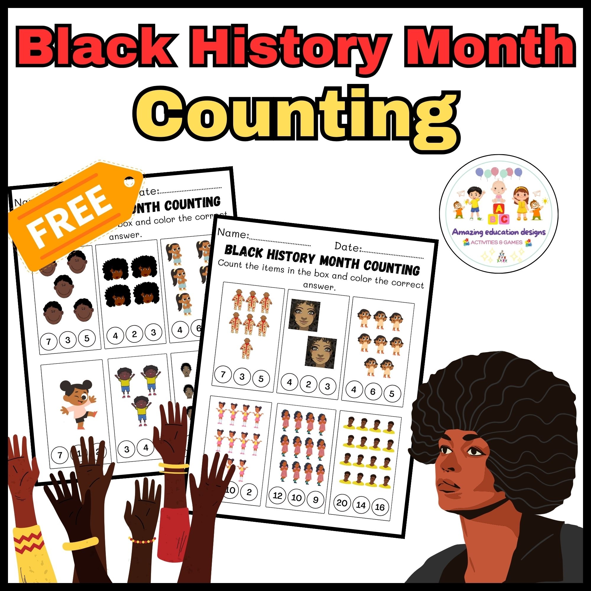Black History Month FREE Activities Worksheets Counting Numbers Made By Teachers